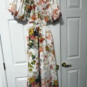 Floral midi dress size lg -